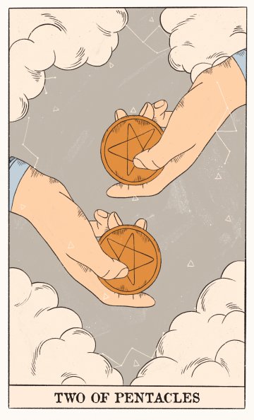 Двойка Пентакли (Two of Pentacles) - Таро карта значение